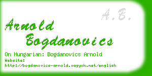 arnold bogdanovics business card